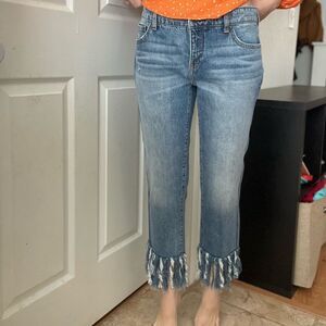 Anthropologie‎ Pilcro & the letterpress Hyphen Fringe Jeans Size 28 Tassels